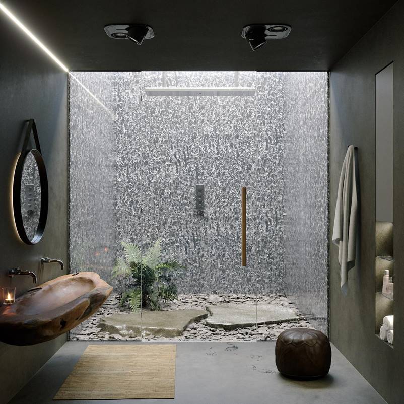 Bathroom from quartz stone Pearl Rocca Technistone®